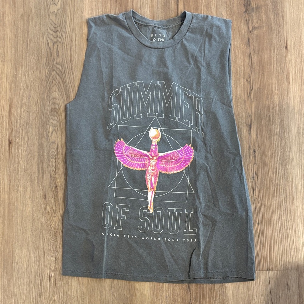 Alicia Keys "Summer of Soul" Black Graphic Muscle Tee - Kids